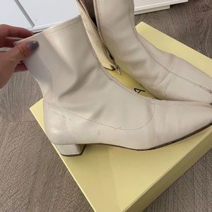 By Far White Leather Ankle Boot